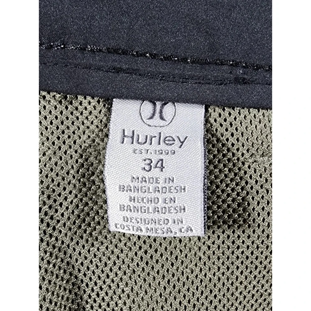 Hurley Mens Hybrid Shorts Olive Green Heather Stretch Walk Shorts Size 34